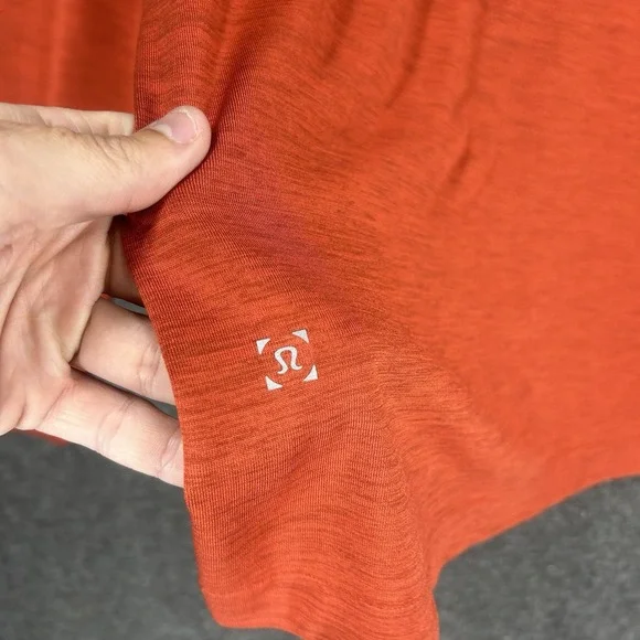 Lululemon Shirt Mens XL Orange Long Sleeve Metal Vent Henley Athleisure - Picture 11 of 12